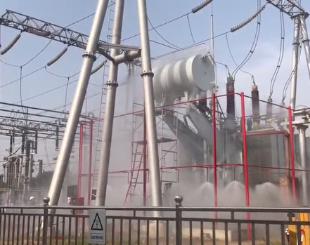 驻马店变电站高压细水雾灭火系统的试验视频